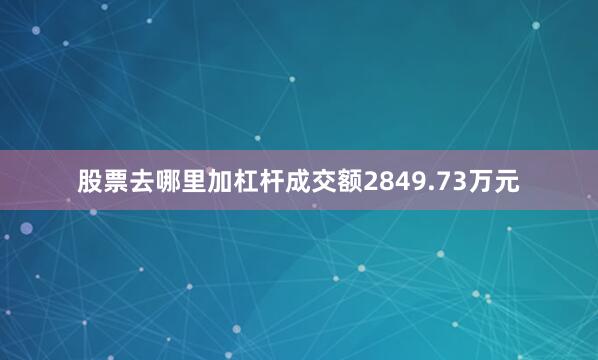 股票去哪里加杠杆成交额2849.73万元